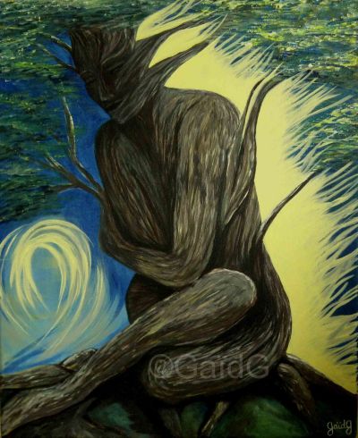 Femme végétale - Acrylique sur toile - 46x38cm