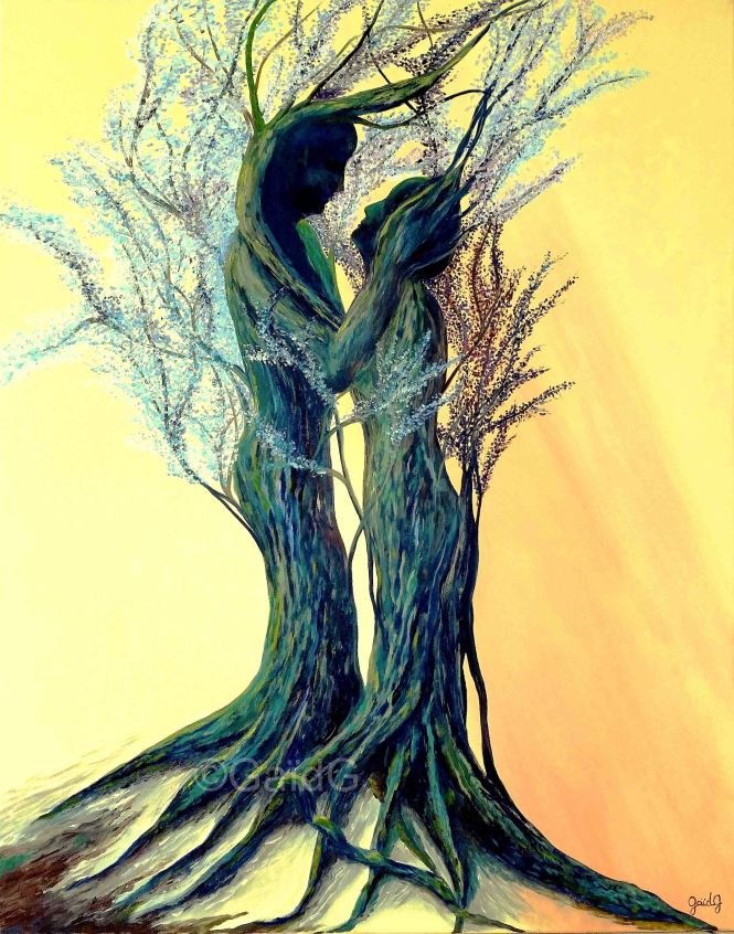 Les Amants Pétrifiés - Acrylique sur toile - 92x73 cm