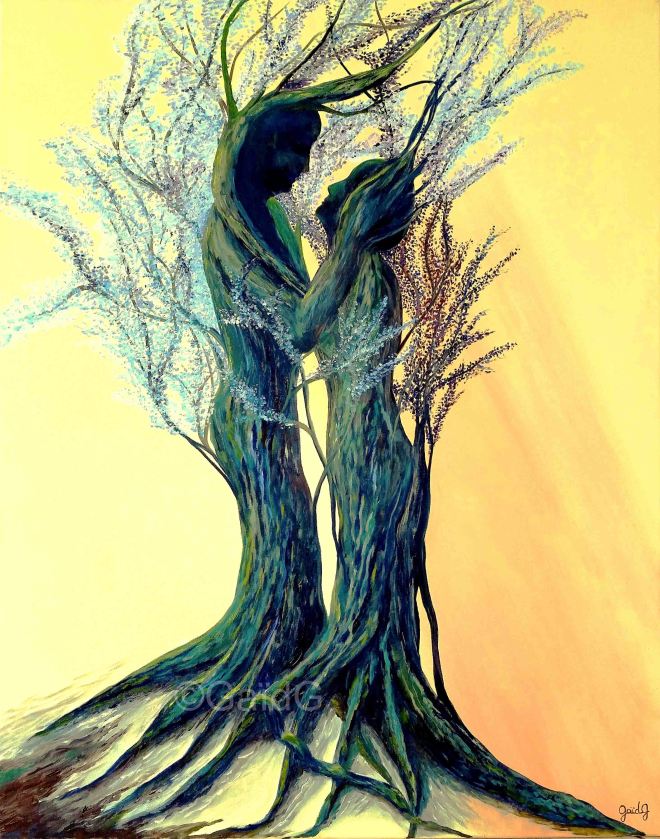 Les Amants Pétrifiés - Acrylique sur toile - 92x73 cm