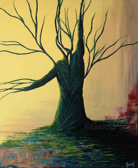 Smash en suspens - Acrylique sur toile - 61x50 cm