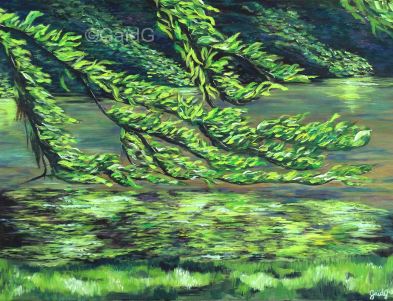 Branche caressante - Acrylique sur toile - 61x46cm 