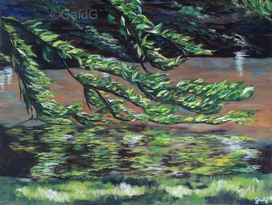 Branche caressante - Acrylique sur toile - 61x46 cm