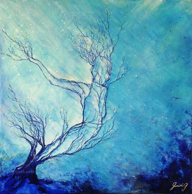 GaïdG - En apesanteur - Acrylique sur toile - 50x50 cm