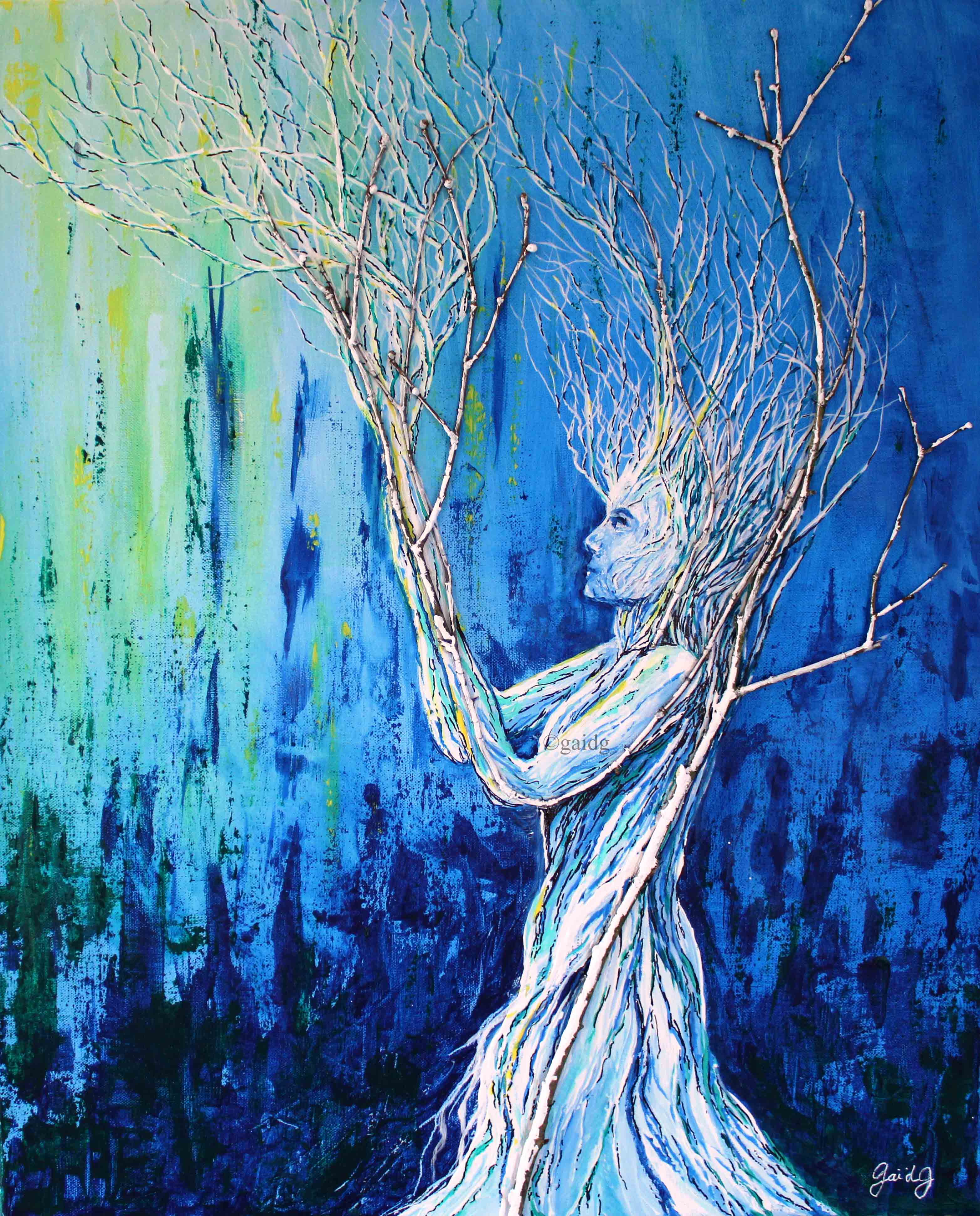 Fusion - Acrylique et bois sur toile - 50x61 cm